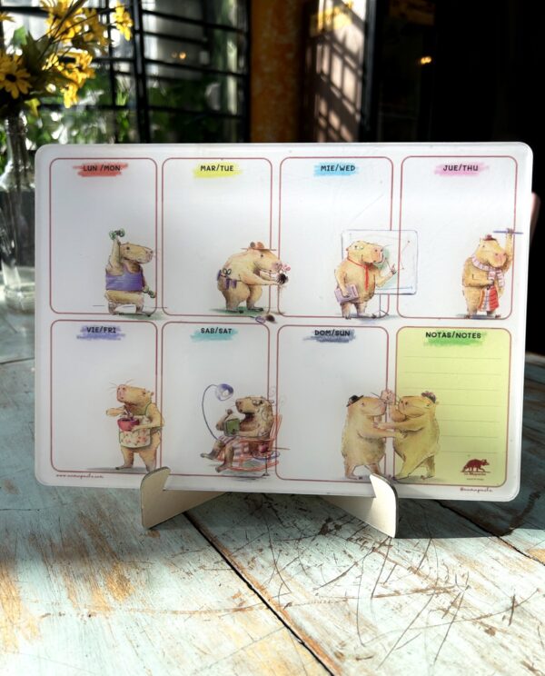 SEMANARIO ACRILICO BORRABLE (CAPIBARAS)