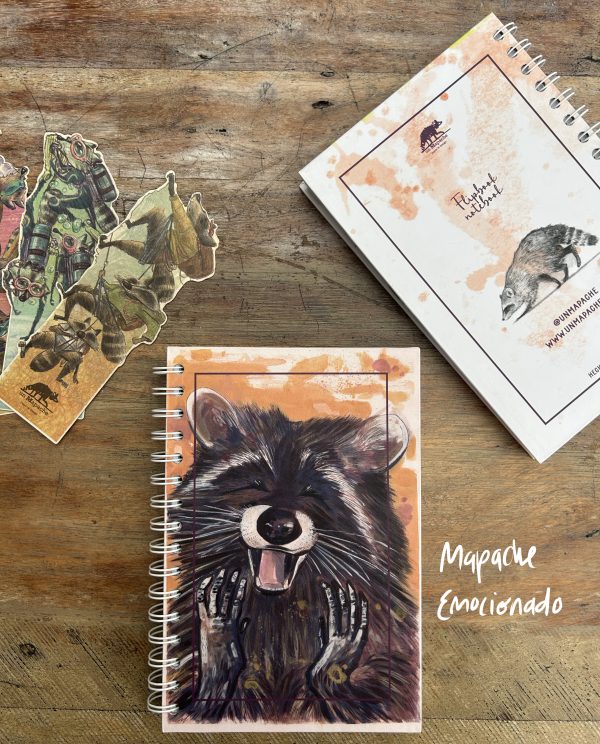CUADERNO ARGOLLADO MAPACHE EMOCIONADO